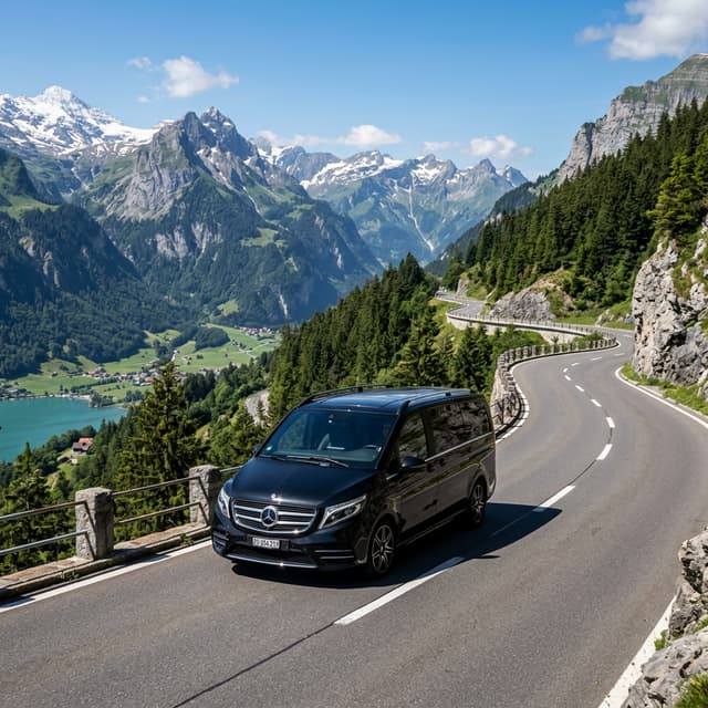 Esterni minivan Mercedes V-Class sulle Alpi